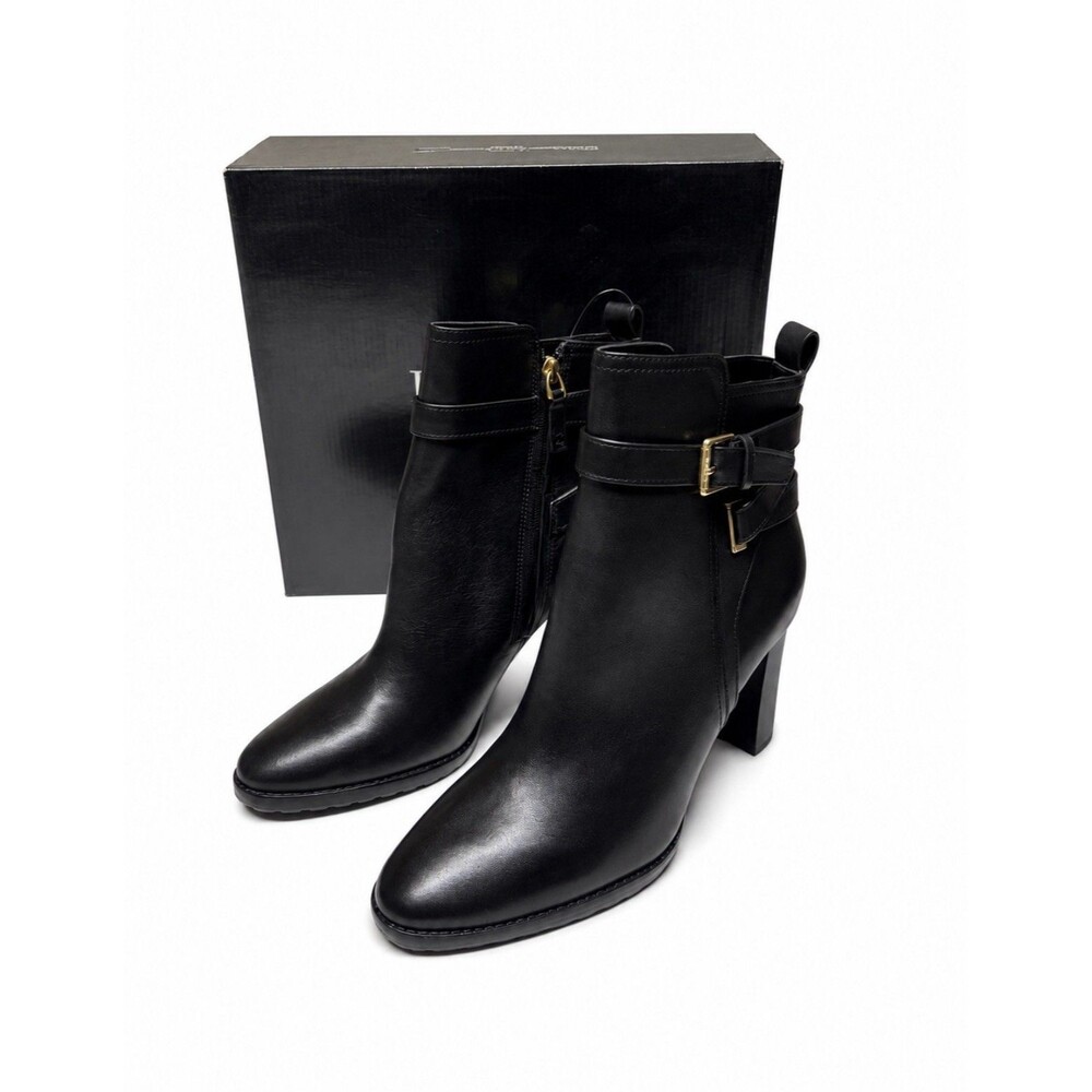 Lauren  Ralph  Lauren  Madisyn  Boot Size  11 B Leather Buckled Ankle Strap NIB